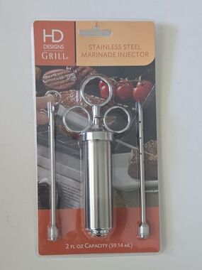 HD Designs Grill Stainless Steel Marinade Injector - Silver